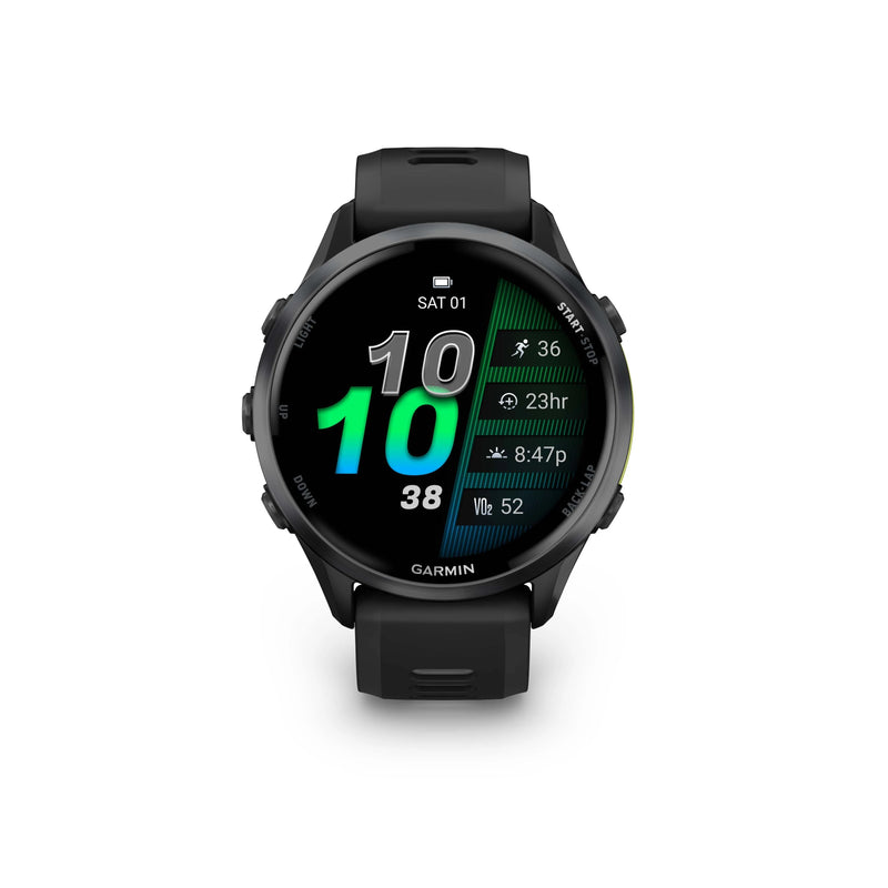 Garmin Forerunner® 970 - Carbon Titanium with Black Case and Black/Whitestone Band  