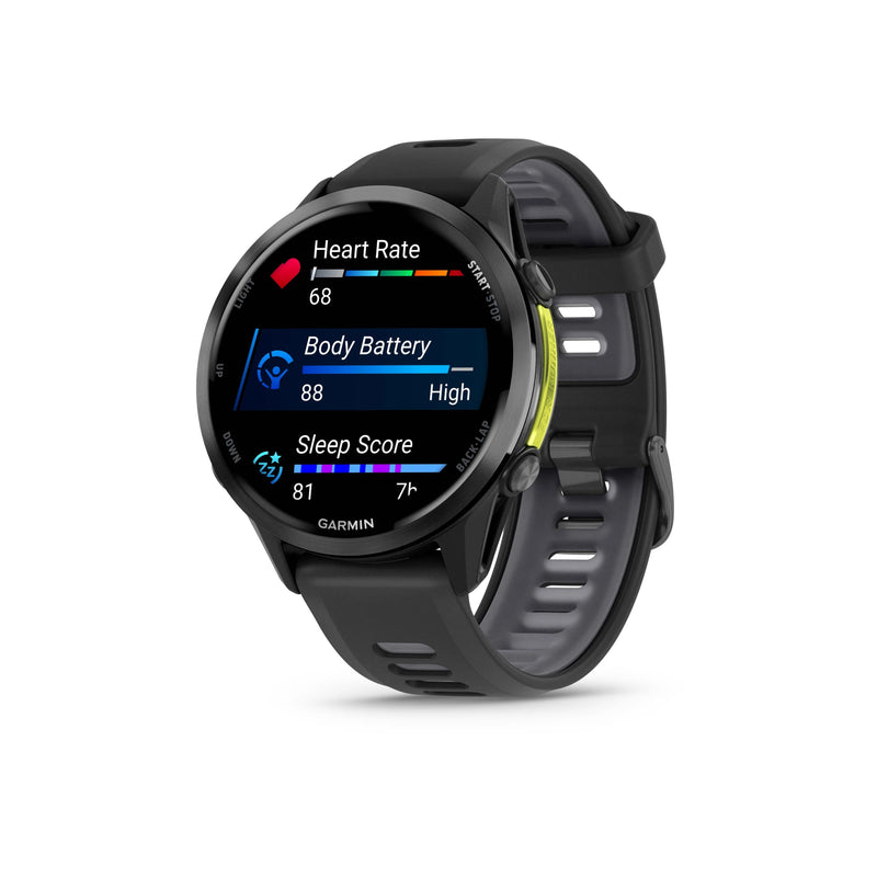 Garmin Forerunner® 970 - Carbon Titanium with Black Case and Black/Whitestone Band  
