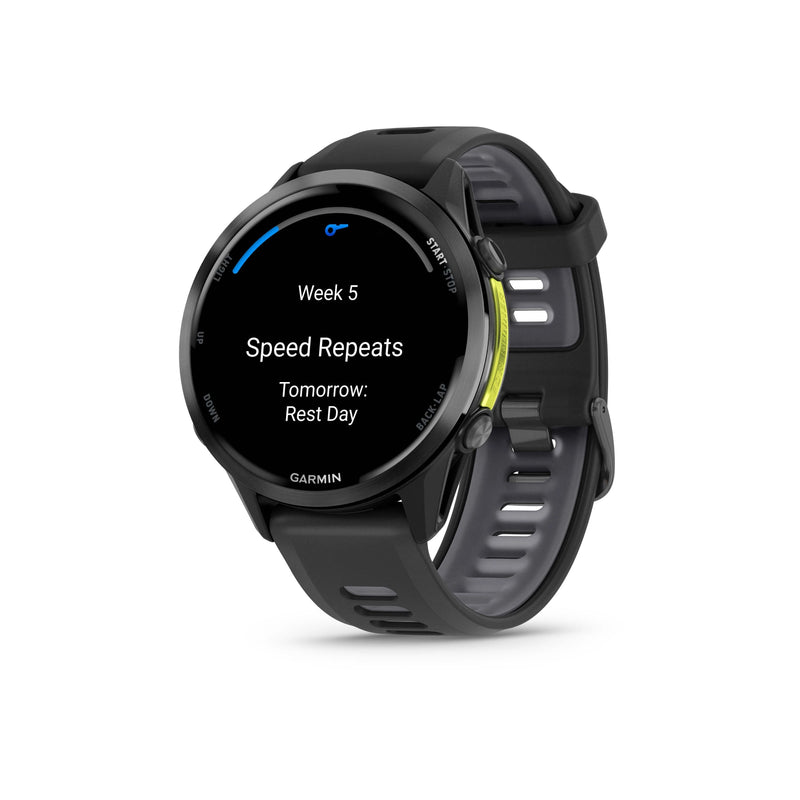 Garmin Forerunner® 970 - Carbon Titanium with Black Case and Black/Whitestone Band  