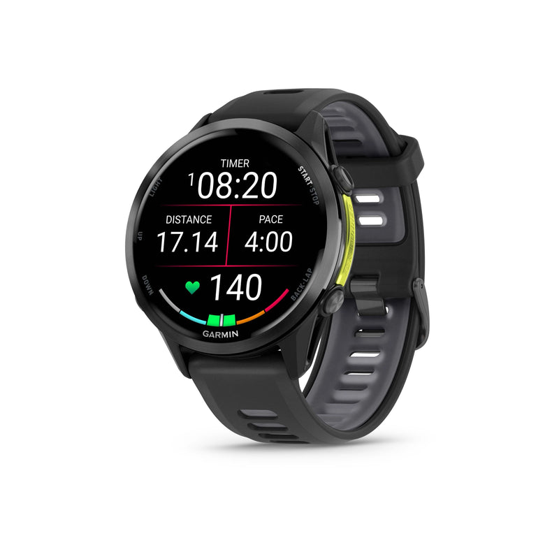 Garmin Forerunner® 970 - Carbon Titanium with Black Case and Black/Whitestone Band  