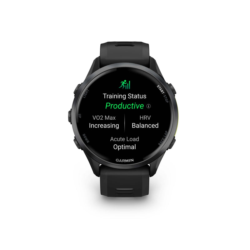 Garmin Forerunner® 970 - Carbon Titanium with Black Case and Black/Whitestone Band  