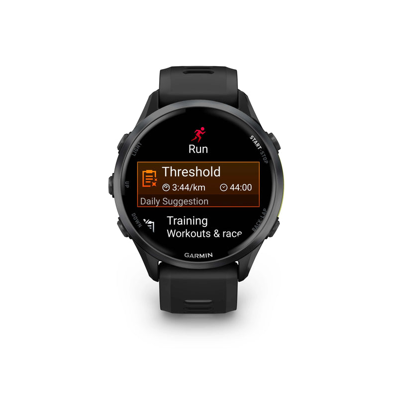 Garmin Forerunner® 970 - Carbon Titanium with Black Case and Black/Whitestone Band  