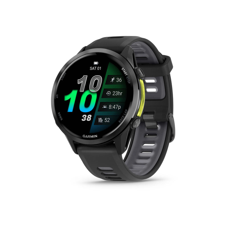 Garmin Forerunner® 970 - Carbon Titanium with Black Case and Black/Whitestone Band  