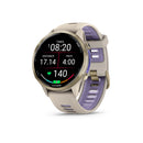 Garmin Forerunner® 970 - Soft Gold Titanium, French Grey Case with French Grey/Indigo Band  
