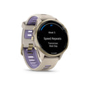 Garmin Forerunner® 970 - Soft Gold Titanium, French Grey Case with French Grey/Indigo Band  