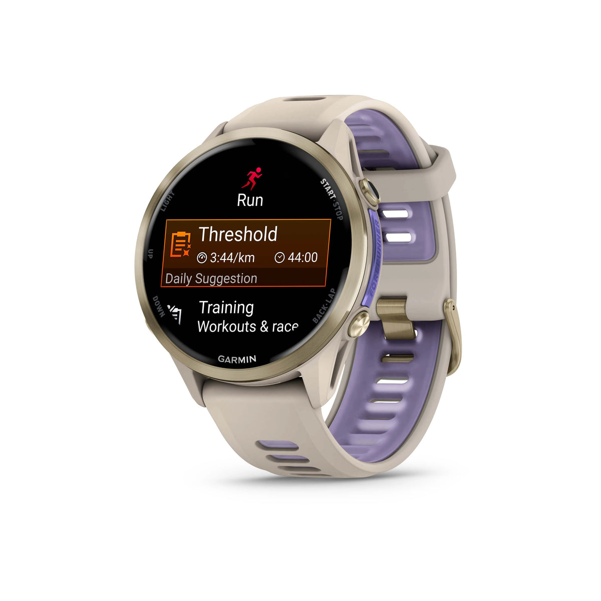 Garmin Forerunner® 970 - Soft Gold with French Grey/Indigo Band
