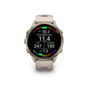 Garmin Forerunner® 970 - Soft Gold Titanium, French Grey Case with French Grey/Indigo Band  