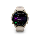 Garmin Forerunner® 970 - Soft Gold Titanium, French Grey Case with French Grey/Indigo Band  