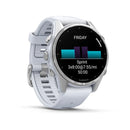 Garmin fēnix® 8 – 43 mm | AMOLED - Silver with White Silicone Band  