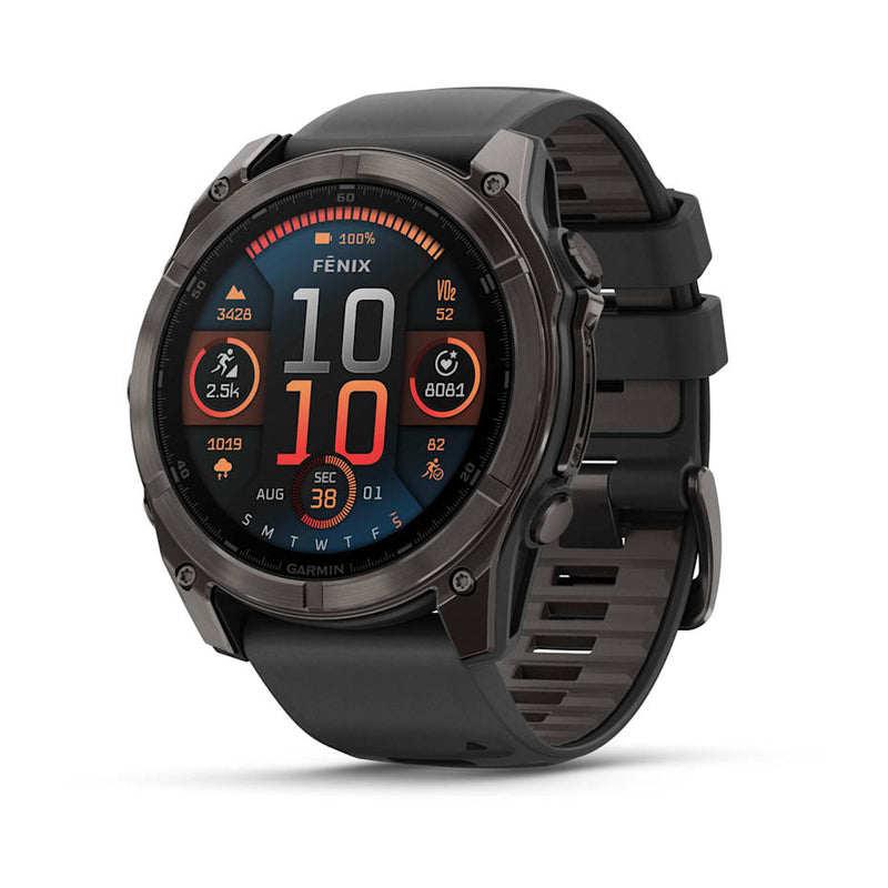 Garmin fēnix® 8 – 51 mm | AMOLED - Sapphire, Carbon with Black Silicone Band  