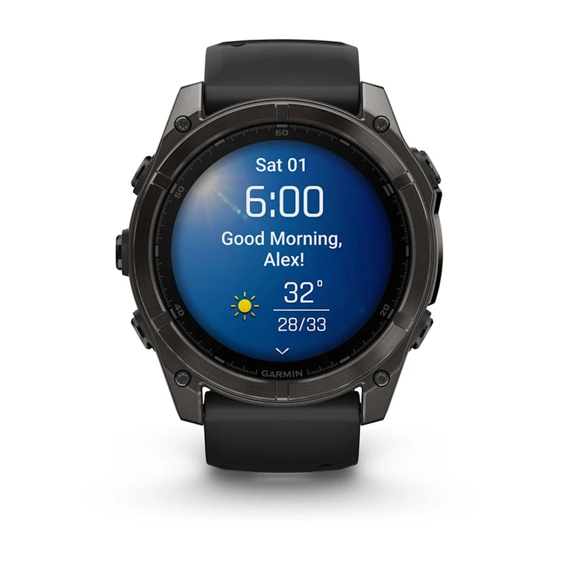 Garmin fēnix® 8 – 51 mm | AMOLED - Sapphire, Carbon with Black Silicone Band  