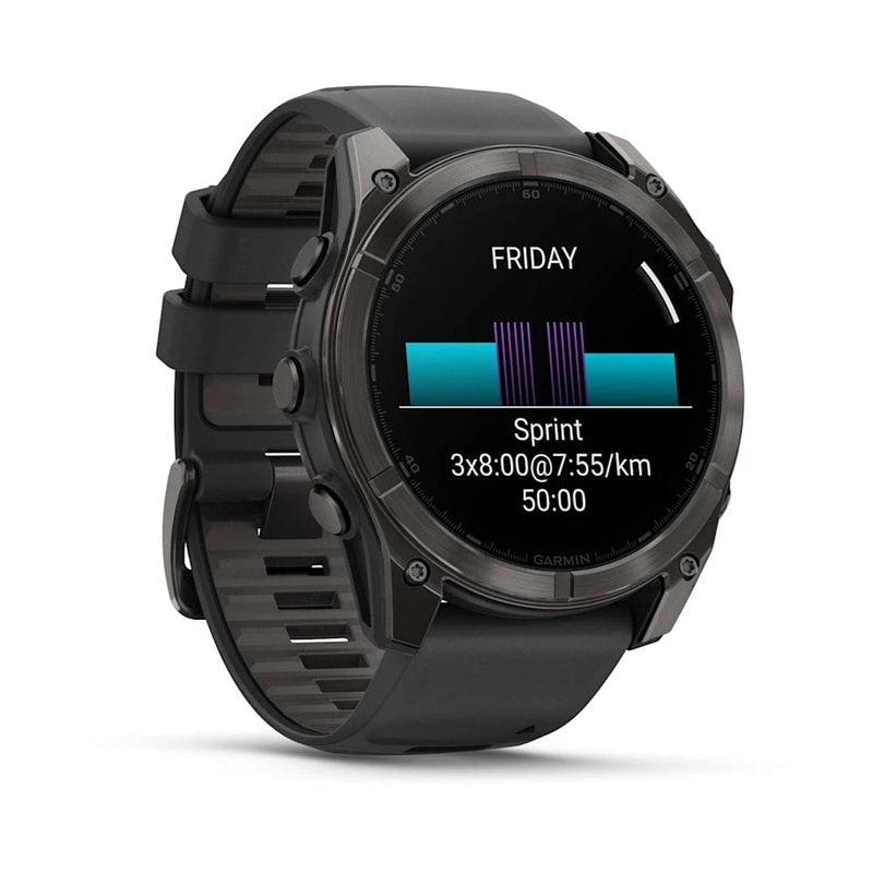 Garmin fēnix® 8 – 51 mm | AMOLED - Sapphire, Carbon with Black Silicone Band  