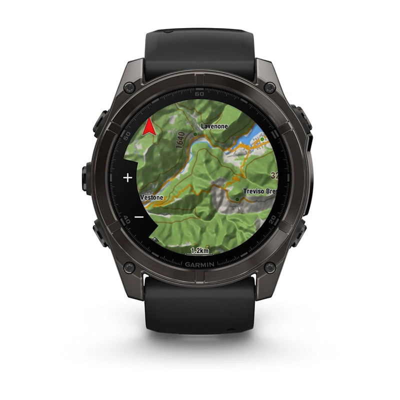 Garmin fēnix® 8 – 51 mm | AMOLED - Sapphire, Carbon with Black Silicone Band  
