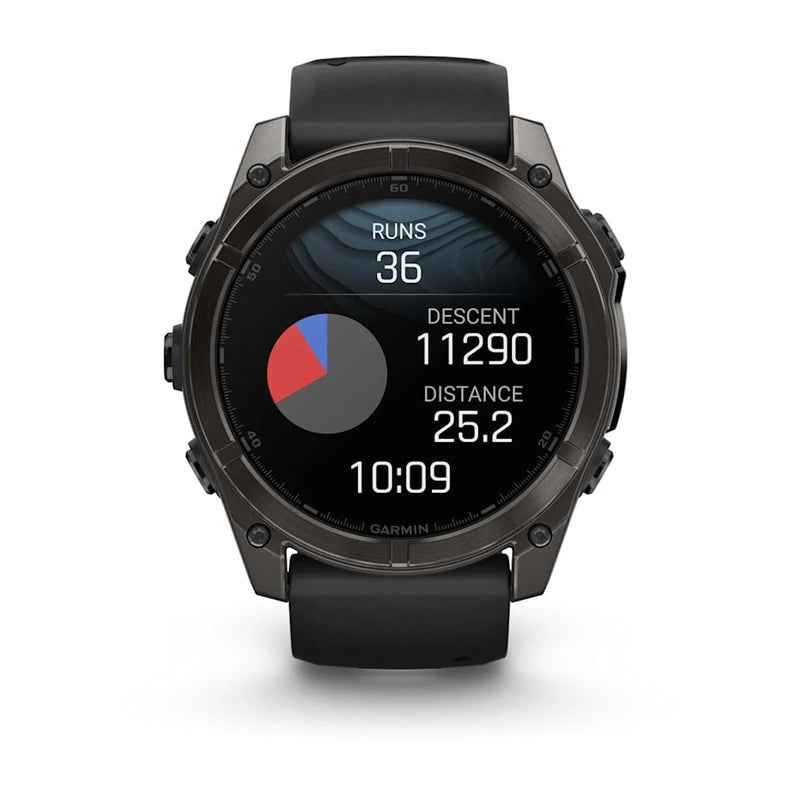 Garmin fēnix® 8 – 51 mm | AMOLED - Sapphire, Carbon with Black Silicone Band  