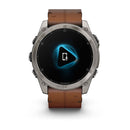 Garmin fēnix® 8 – 51 mm | AMOLED - Sapphire, Titanium with Chestnut Leather Band  