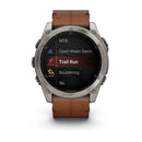 Garmin fēnix® 8 – 51 mm | AMOLED - Sapphire, Titanium with Chestnut Leather Band  