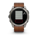 Garmin fēnix® 8 – 51 mm | AMOLED - Sapphire, Titanium with Chestnut Leather Band  