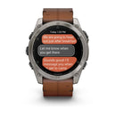 Garmin fēnix® 8 – 51 mm | AMOLED - Sapphire, Titanium with Chestnut Leather Band  