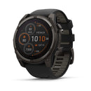 Garmin fēnix® 8 – 51 mm | Solar - Sapphire, Carbon Titanium with Black Silicone Band  