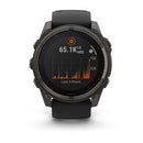 Garmin fēnix® 8 – 51 mm | Solar - Sapphire, Carbon Titanium with Black Silicone Band  