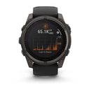 Garmin fēnix® 8 – 51 mm | Solar - Sapphire, Carbon Titanium with Black Silicone Band  
