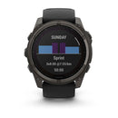 Garmin fēnix® 8 – 51 mm | Solar - Sapphire, Carbon Titanium with Black Silicone Band  