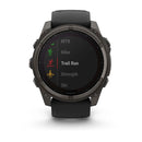 Garmin fēnix® 8 – 51 mm | Solar - Sapphire, Carbon Titanium with Black Silicone Band  