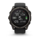 Garmin fēnix® 8 – 51 mm | Solar - Sapphire, Carbon Titanium with Black Silicone Band  