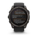 Garmin fēnix® 8 – 51 mm | Solar - Sapphire, Carbon Titanium with Black Silicone Band  