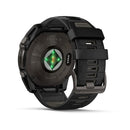 Garmin fēnix® 8 – 51 mm | Solar - Sapphire, Carbon Titanium with Black Silicone Band  