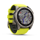 Garmin fēnix® 8 – 51 mm | Solar - Sapphire, Titanium with AMP Yellow Band  