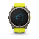 Garmin fēnix® 8 – 51 mm | Solar - Sapphire, Titanium with AMP Yellow Band  