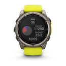 Garmin fēnix® 8 – 51 mm | Solar - Sapphire, Titanium with AMP Yellow Band  