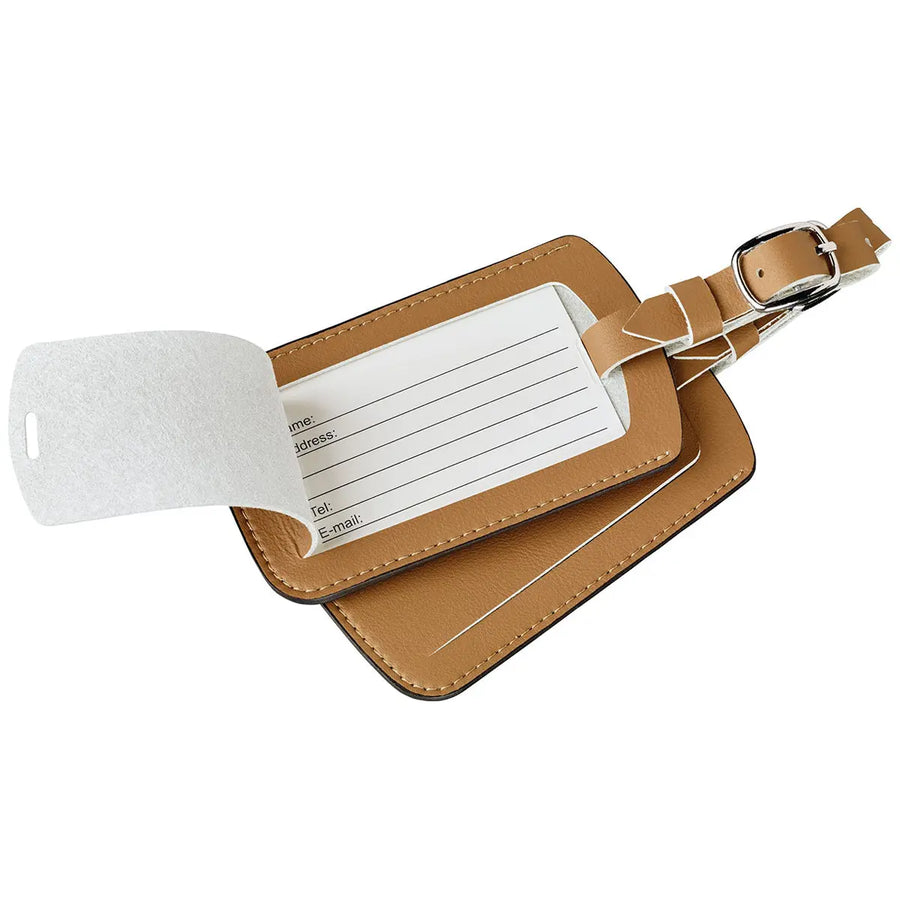 Go Travel Go Luggage Labels - Tan- Great Outdoors Ireland