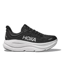 HOKA Women's Bondi 9 road running shoe black white side view