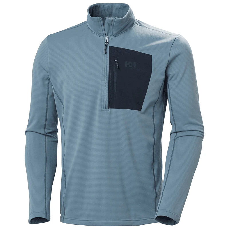 Helly Hansen Men's Versalite Half Zip Fleece front flat lay, Washed Navy