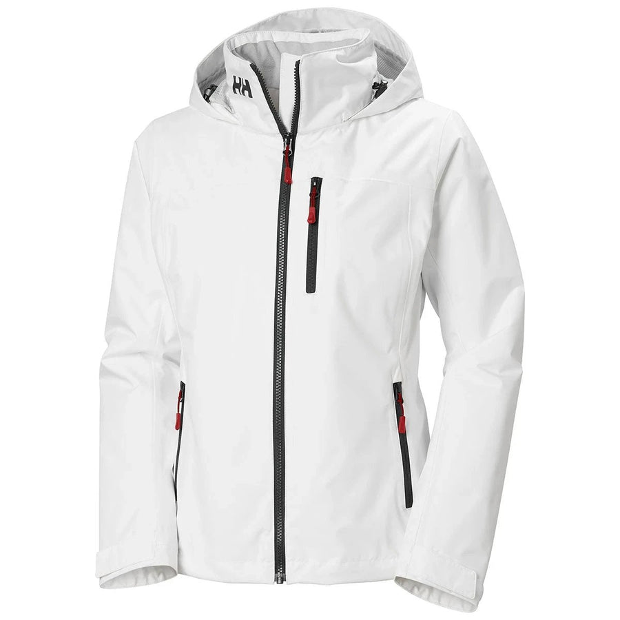 Womens Helly Hansen Crew Midlayer 2.0 Hooded Jacket  - White front view