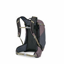 Osprey Hikelite 28 Hiking Backpack back  panel view, Graphite Purple