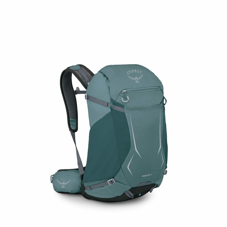 Osprey Hikelite 32 Hiking Backpack side profile, Cascade Blue