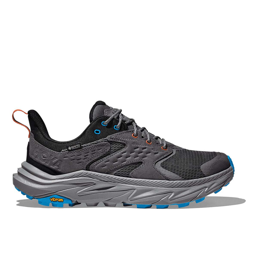 HOKA Men's Anacapa 2 Low GORE-TEX hiking shoe satellite grey black side view