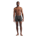 Icebreaker Men's Merino 150 Anatomica Boxers full length front, Jet Heather