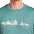 Icebreaker Men's Merino 150 Tech Lite Short Sleeve T-Shirt - The Peaks pattern details