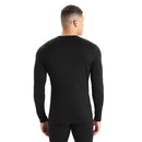 Icebreaker Men's Merino 200 Oasis Long Sleeve Crewe back view, Black