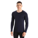 Icebreaker Men's Merino 200 Oasis Long Sleeve Crewe full length front, Midnight