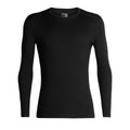 Icebreaker Men's Merino 200 Oasis Long Sleeve Crewe front flat lay, Black