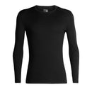 Icebreaker Men's Merino 200 Oasis Long Sleeve Crewe front flat lay, Black