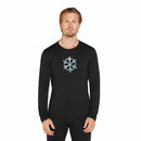 Icebreaker Merino 200 Oasis Long Sleeve Crewe Thermal Top - Pow Black  