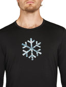 Icebreaker Merino 200 Oasis Long Sleeve Crewe Thermal Top - Pow Black  