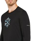 Icebreaker Merino 200 Oasis Long Sleeve Crewe Thermal Top - Pow Black  