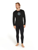 Icebreaker Merino 200 Oasis Long Sleeve Crewe Thermal Top - Pow Black  